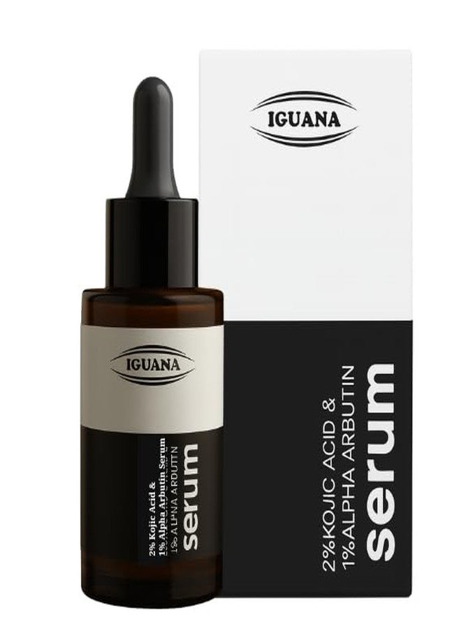 Iguana 2% Kojic Acid + 1% Alpha Arbutin Serum | Brightening Facial Serum for Dark Spots & Uneven Skin Tone | Skin Glow Booster | 30 ml (1 fl oz) - Image 1